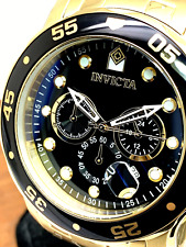 Relógio masculino Invicta 0072 Pro Diver cronógrafo mostrador preto ouro aço inoxidável, usado comprar usado  Enviando para Brazil