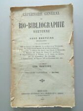 Repertorio General De Bio-Bibliographie Bretona Rene Restaurantes 1890 Fascículo comprar usado  Enviando para Brazil