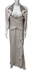 Daymor Couture Women's Long Cream Color Formal Dress With Jacket Size 14/16 for sale  Shipping to South Africa