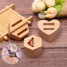 Wooden Ring Heart Case Jewelry Storage Holder Wedding Engagement Ring Case Stand, used for sale  Shipping to South Africa