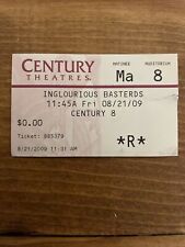 Inglorious Basterds ORIGINAL MOVIE TICKET STUB CINEMARK CENTURY 2009 OPENING DAY for sale  Woodland Hills