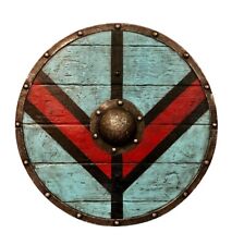 Viking Shield Medievale Battle Pronto di Legno 24 " Pollici Halloween comprar usado  Enviando para Brazil