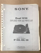 Dual 1210  / Sony HP-460A HP-480A HP-580  Turntable Service Manual *Original* for sale  Shipping to Canada