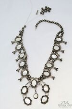 Old Pawn Native American Squash Blossom Silver Necklace MOP Needs Repair 21587 for sale  Shipping to Canada