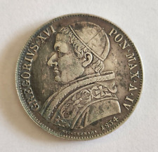 Papa Gregorio XVI 1831-1846 Medalla de Plata Vaticano Roma segunda mano  Embacar hacia Argentina