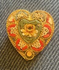 micro mosaic heart brooch for sale  CAERNARFON
