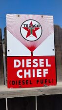 Placa de bomba de gás de porcelana Texaco Diesel Chief Sign..... óleo e gás comprar usado  Enviando para Brazil