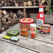 Job Lot 9 Old Vintage Food & Medical Advertising Tins Heinz Smarties Fynnon Salt for sale  Shipping to South Africa