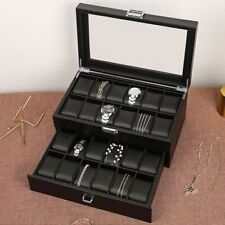 Watch Box Case PU Wooden Display Watches Organizer Cabinet Jewelry Storage Boxes for sale  Shipping to South Africa