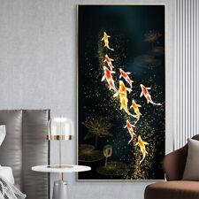 Usado, Pôsteres de arte abstratos de nove peixes koi pintura em tela quadros de parede impressão comprar usado  Enviando para Brazil