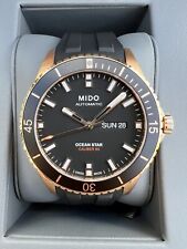 Usado, Relógio masculino Mido Ocean Star 200 mostrador preto pulseira de borracha ouro rosa PVD 42,5 mm comprar usado  Enviando para Brazil