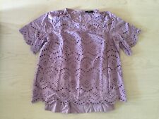 ELLOS size 20 Purple Eyelet 2pc Top Shirt Blouse floral lace scalloped NEW NWOT myynnissä  Leverans till Finland