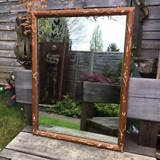 Used, Old Vintage Worn Copper Brown Painted Frame Distressed Mirror 27” x 20.5” Heavy for sale  Shipping to South Africa