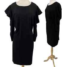 Mini vestido Eloquii Statement manga folhada ponte malha gola redonda preto feminino 22, usado comprar usado  Enviando para Brazil