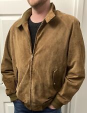 Used, Orvis Sporting Traditions suede Bomber leather jacket brown Mens Size XL Coat for sale  Shipping to South Africa