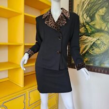 Usado, Vintage Anos 80 Mob Wife Leopard Power Dress Mini Saia Blazer Elástico Terno M/G comprar usado  Enviando para Brazil