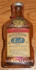 Mini garrafa de uísque SCHENLEY'S Golden Wedding RYE etiqueta vidro carnaval, usado comprar usado  Enviando para Brazil