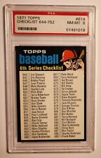 Usado, 1971 Topps #619 Checklist 644-752 Copyright, Wavy Line PSA 8 QUASE PERFEITO-PERFEITO Apenas 2 Superior comprar usado  Enviando para Brazil