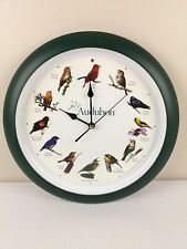 "Reloj analógico de cuarzo National Audubon Society pájaro cantor en oreja verde 13" ¡Funciona! segunda mano  Embacar hacia Argentina
