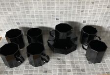 Arcoroc black mugs for sale  LUTON