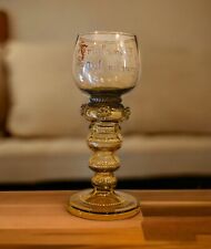 Antiguo vaso de ámbar bohemio Heckert copa de vino Roemer "Bebe Don't Forget God", usado segunda mano  Embacar hacia Argentina