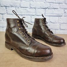 Chippewa OPN57 Lace Up Brown Leather Work Utility Cap Toe Boots Men's Size 10 M for sale  Shipping to South Africa