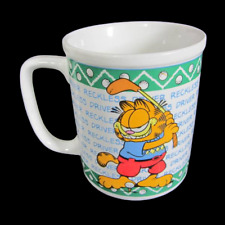 Taza de café de golf Garfield IMPRUDENTE CONDUCTOR Enesco de colección Corea segunda mano  Embacar hacia Argentina