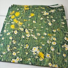 vintage jcpenney flat sheet king blend green floral field daisy mcm, used for sale  Shipping to South Africa