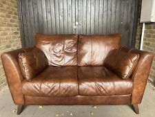 Brown Leather 2 Seater Sofa for sale  MILTON KEYNES