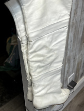 Usado, vintage italiano longo botas brancas de couro ajustável 3 tamanhos vestido macio comprar usado  Enviando para Brazil