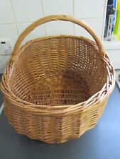 Vintage Wicker Shopping Basket Large 53cms Woven Oval Shopper Cooking for sale  Shipping to South Africa