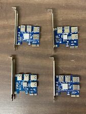 Lot of 4 Riser Card Board Mining 4-port PCI-E to USB Adapter PCI-E X1 to USB 3.0 for sale  Shipping to South Africa