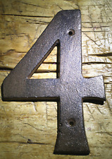 Used, Rustic BROWN Cast Iron Metal House Numbers Street Address 6 1/4 INCH Phone #'s 4 for sale  Shipping to South Africa
