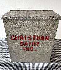 Caixa de leite vintage varanda, CHRISTMAN DAIRY, lata galvanizada, 11"x10"x6", MUCKLE MFG comprar usado  Enviando para Brazil