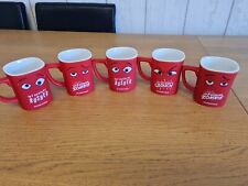 5 NESCAFE #CheekyMug Red Face Mugs Morning Zombie/Morning Rusher/Pre-Noon Grouch for sale  Shipping to South Africa