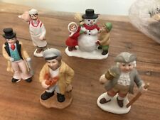 5 pieces Vintage Lefton Colonial Christmas Village People Ben Butcher Snowman for sale  Manitowoc