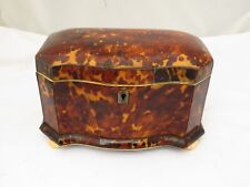 ORIGINAL REGENCY FAUX TORTOISHELL TEA CADDY - LARGE SIZE - SERPENTINE SHAPE for sale  Shipping to South Africa