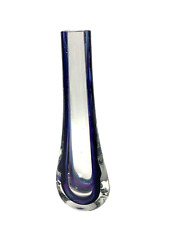 Designer Glass Vase With Blue & Purple Stripes On the Inside 20.5cm A52 O148 for sale  Shipping to South Africa