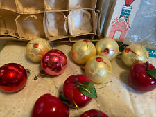 12 adornos de árbol de Navidad FANTASIA Polonia vidrio mercurio pintados a mano ANTIGUOS de colección segunda mano  Embacar hacia Argentina