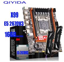 Conjunto de placa-mãe QIYIDA X99 LGA 2011-3 kit com IntelXeon E5 2670 V3 CPU 16GB RAM, usado comprar usado  Enviando para Brazil