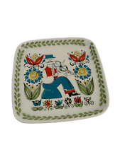 Figgjo Flint Saga Norske Design Handpainted Silkscreen 4" Square Plate  Decor for sale  Shipping to South Africa