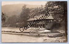 Real Photo The Boat House & Wooden Boats At Silver Lake NY New York RP RPPC G6, used for sale  Shipping to South Africa