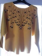 Embellished jumper ochre for sale  KENDAL