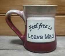 Used, Tumbleweed Pottery Brown Drip Glaze  Coffee Mug "Feel Free To Leave Mad" VG  for sale  Shipping to South Africa