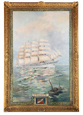 Monumental framed oil d'occasion  Saint-Ouen