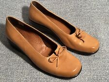 Pavers Tan Leather Slip On Shoes Bow Front Size Uk 7 for sale  Shipping to South Africa