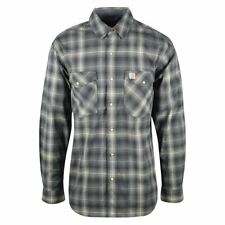 Carhartt Men's Dark Grey Ivory Plaid Snap Front L/S Woven Shirt (S13) myynnissä  Leverans till Finland