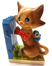 Vintage Enesco Ceramic Cat Figurine Bookend Japan 1950's, Anthropomorphic for sale  Shipping to South Africa