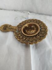 Colador de té italiano (Italia) antiguo-de colección de latón ornamentado metal segunda mano  Embacar hacia Argentina