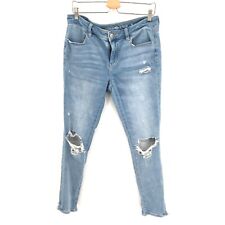 Calça jeans American Eagle Outfitters AEO azul desgastada skinny boho 8 feminina comprar usado  Enviando para Brazil